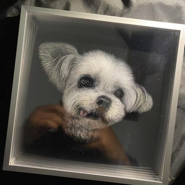 Line carved pet portrait