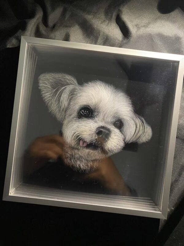 Line carved pet portrait