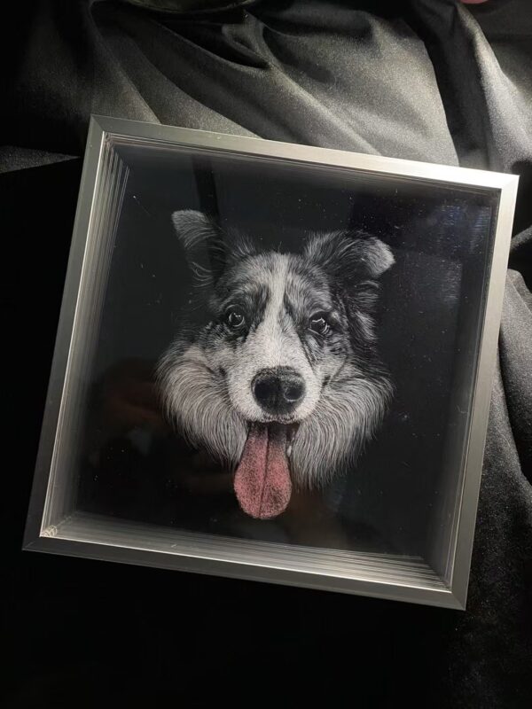 Line carved pet portrait - Image 3